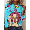 Women's T-shirt Kiss The Girl Pattern Printed Long Sleeve Tops New Fashion Casual Oversized T Shirt Anniversary Gift Clothing