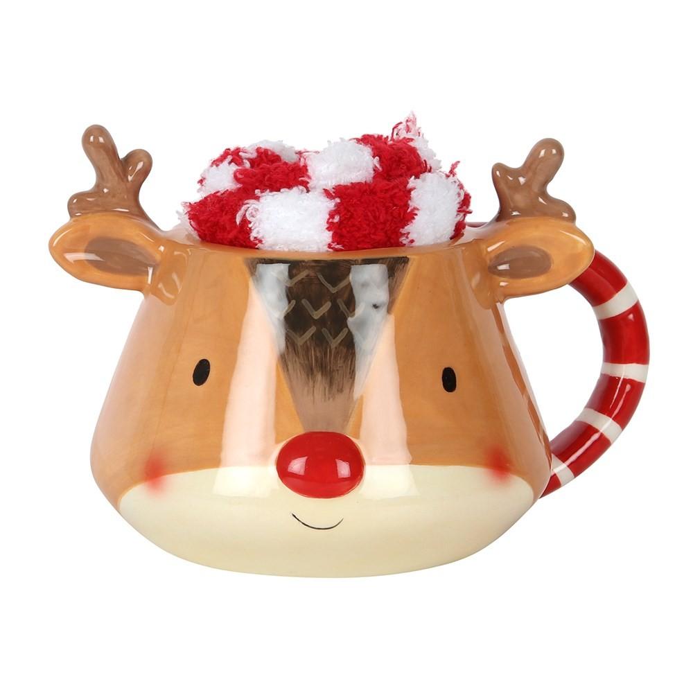 Something Different Reindeer Christmas Mug and Sock Set
