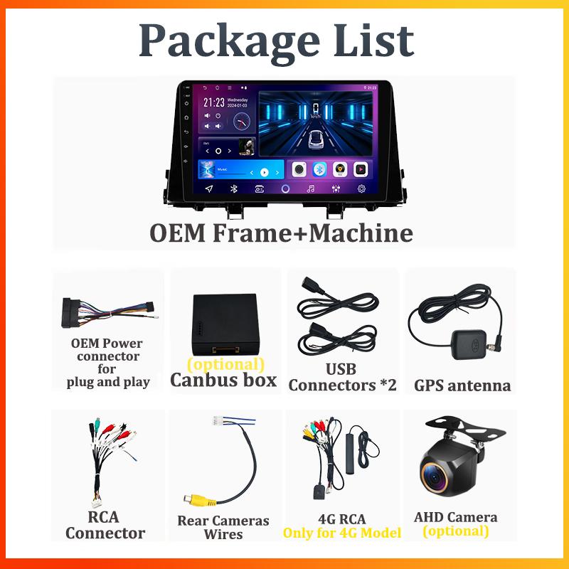 Car Video Player For KIA Morning 3 Picanto 2017-2020 Carplay Android 14 Auto Radio Intelligent System GPS Navigation 5G Wifi