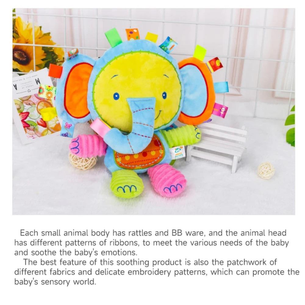 Baby Fill In Soft Plush Toy Cartoon Animal Elephant Monkey Plush Bell Rattles Toy Children Placation Toy Sleeping Companion Toys