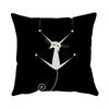 Cartoon Cat Print Pillowcase Modern Simple Decorative Pillowcase Office Sofa Seat Bedroom Home Decoration Cushion Cover