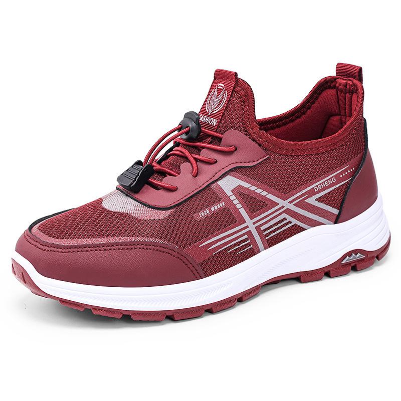 Women's shoes, sports shoes, new mesh breathable running shoes, soft-soled cushioning single shoes, elastic band, shallow mouth shoes, women's models