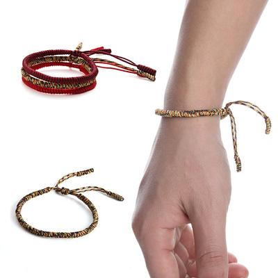 1PC/3PCs Geluks Sieraden Vlecht Vlecht Armband Tibetaans Rood Touw Boeddhistische Knopen Armband