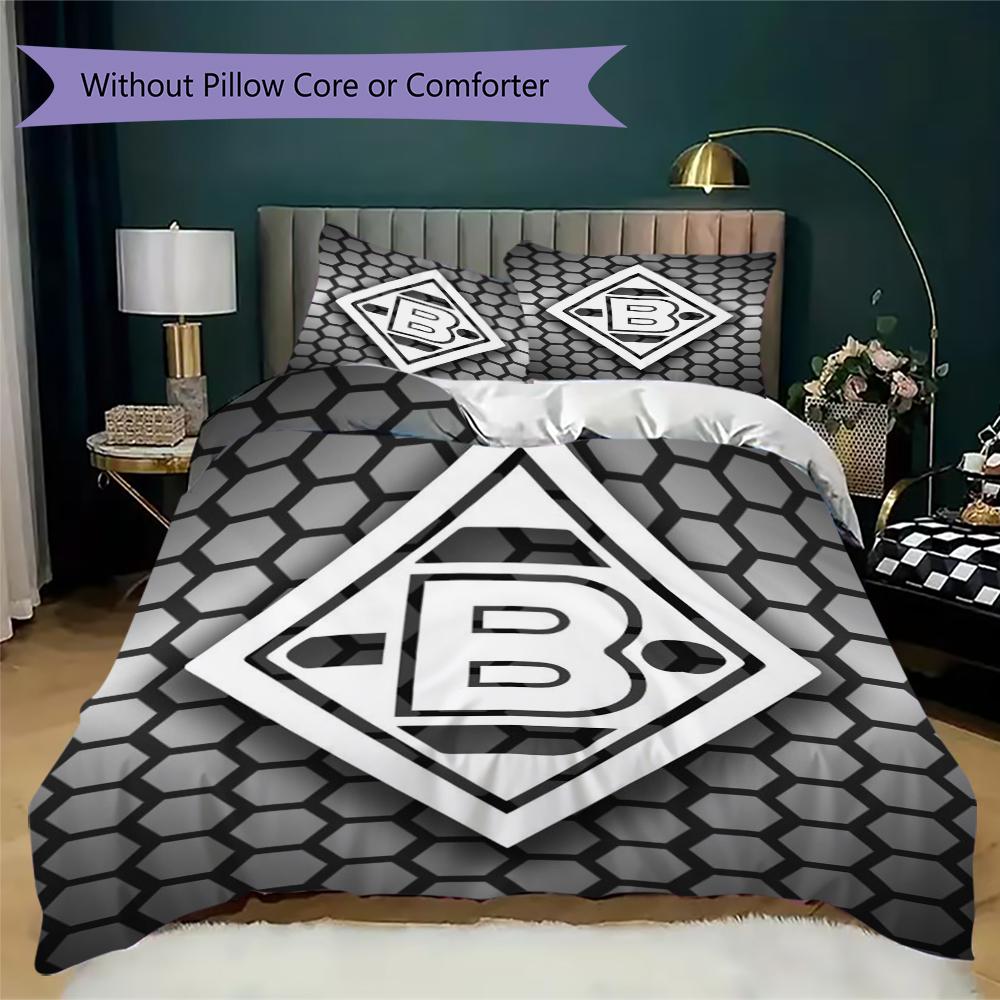 Borussia Pattern Bedding uilt Set uilt Cover Pillowcase Home Decoration Birthday Gift (1 * duvet cover + 2 * pillowcase without core)19