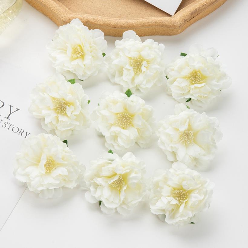 5/10 st Konstgjord Blomma Siden Pion Scrapbook Gör-det-själv Hem Vas Julkrans Bröllop Väggdekoration Trädgård Båge Tillbehör