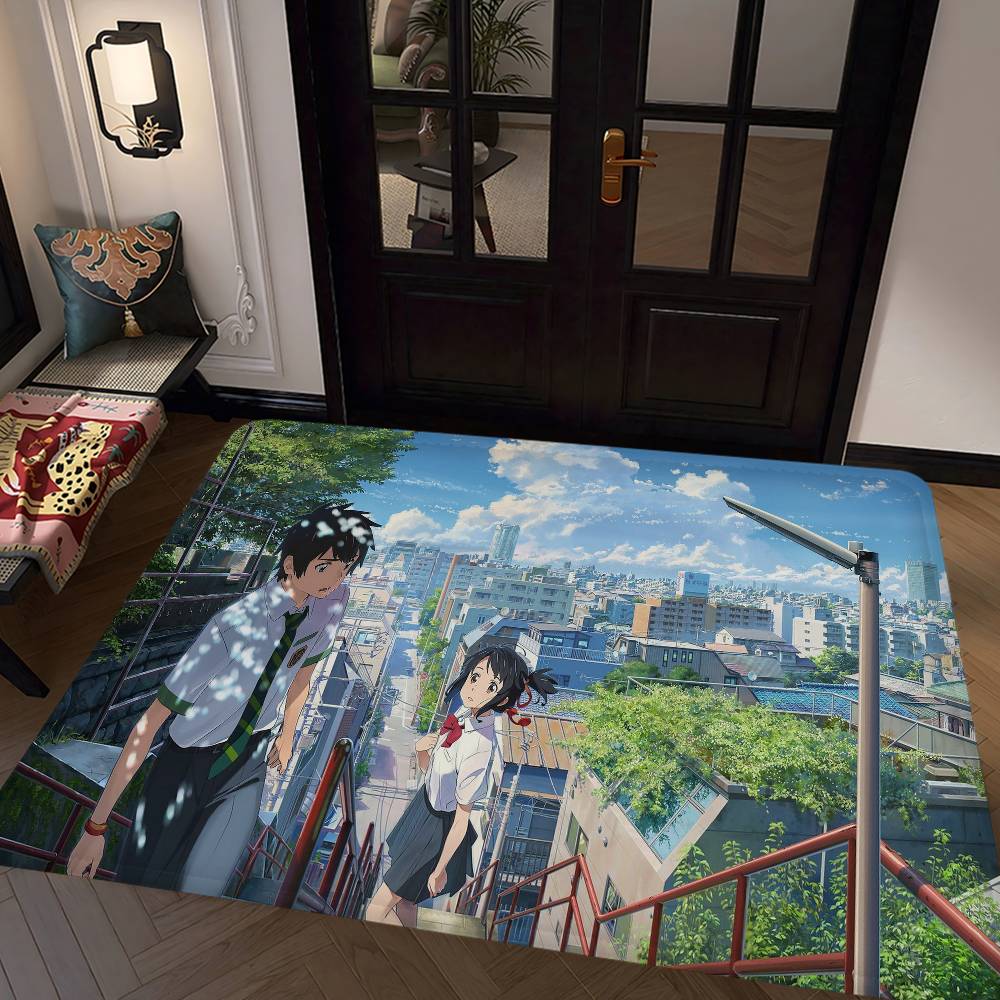 Anime Your Name Floor Mat Rectangle Anti-slip Home Soft Badmat Front Door Indoor Outdoor Mat Welcome Doormat