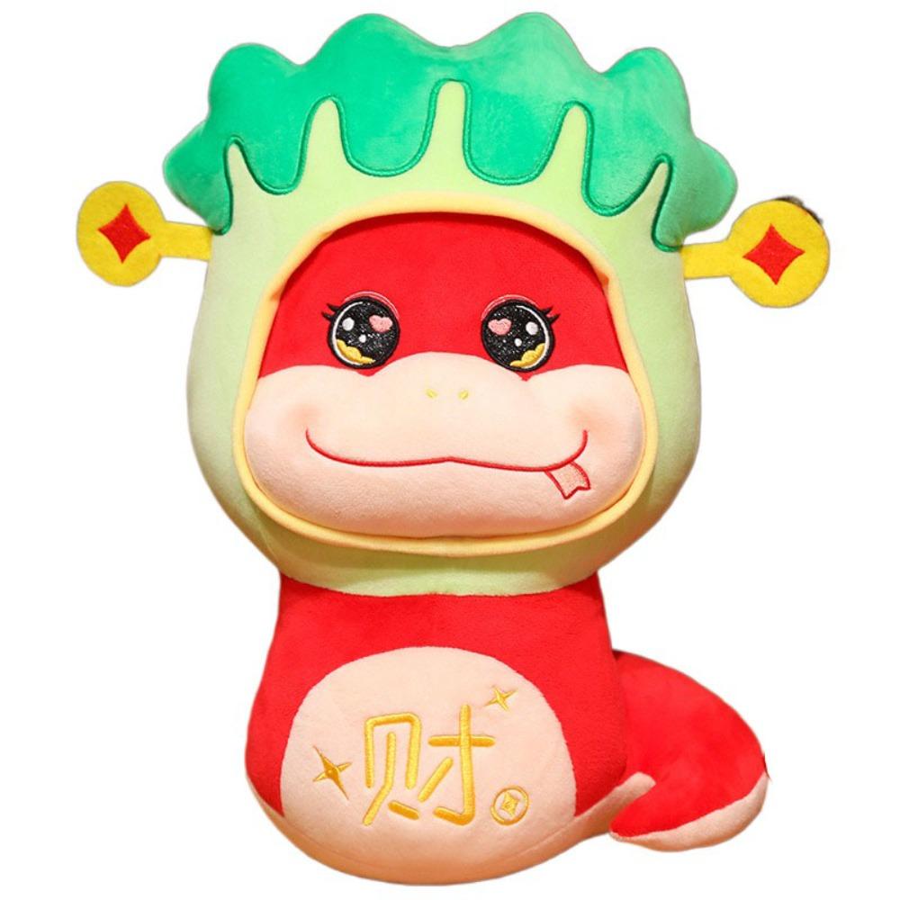 God of Wealth Snake Plush Doll Toy Fruits Lucky Snake Plushies Doll  Children