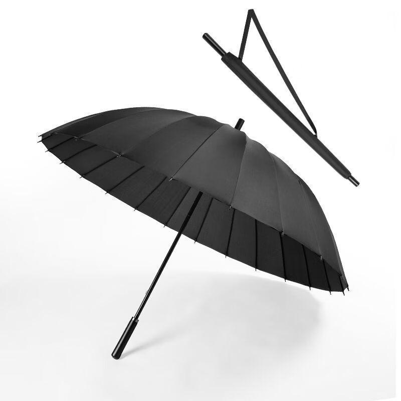 Hanyou Classic Black 24-Rib Manual Folding Umbrella