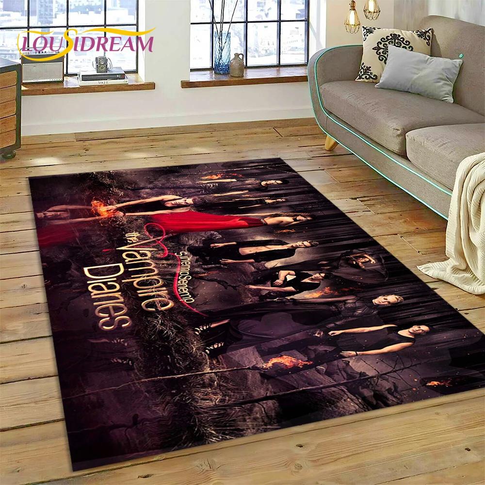 3D Latest The Vampire Diaries Damon Salvatore Rug Carpet for Living Room Bedroom Home Decor,Non-slip Decoration for Sofa Doormat