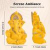 Mini Ganesha Car Idol - Small Handcrafted Ganesha Statue for Dashboard, Home, or Office - Sign of Blessings, Wealth, and Happiness