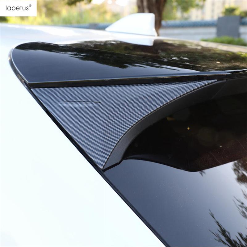 For Toyota Venza / Harrier - 2024 ABS Chrome Carbon Fiber Black Car Rear Tail Window Sequ Panel Spoiler Decor Cover Trim