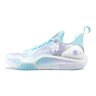 Li Ning Speed 9 Demping Slijtvast Antislip Lage top Basketbalschoenen Heren Blauw Wit ABPT001-6(Team537-)