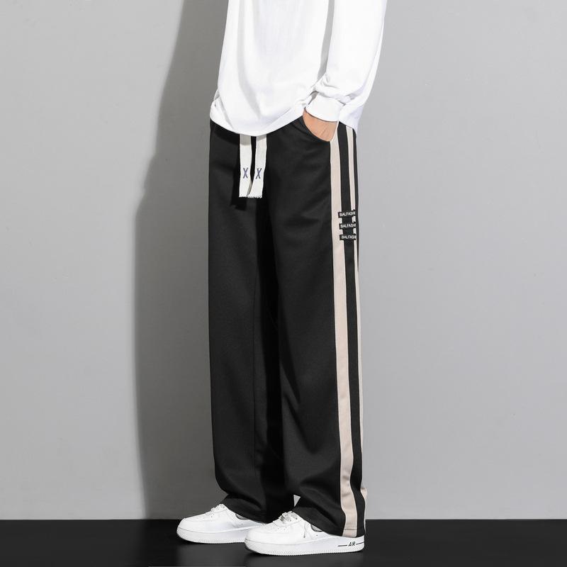 

Мужские пижамные брюки на лето Новые драпированные прямые спортивные мужские брюки Свободные широкие весенне-осенние повседневные брюки 4XL