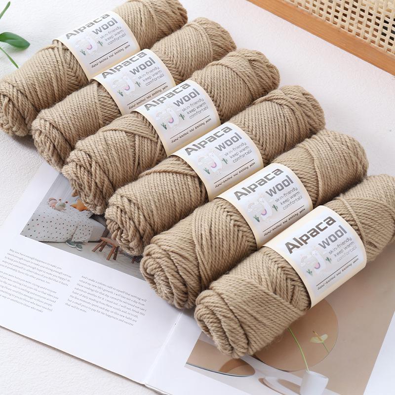 Alpaca Wool Medium Thick Yarn Ball for Hand-Knitted Cardigans, DIY Scarves, and Sweaters