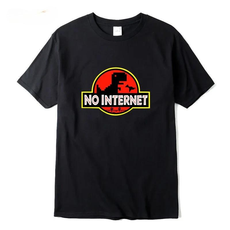 Hoge Kwaliteit Katoenmix Heren Grappige Dinosaurus Print T-shirt Losse Ronde Hals Heren T-shirt Korte Mouw T-shirt Tops
