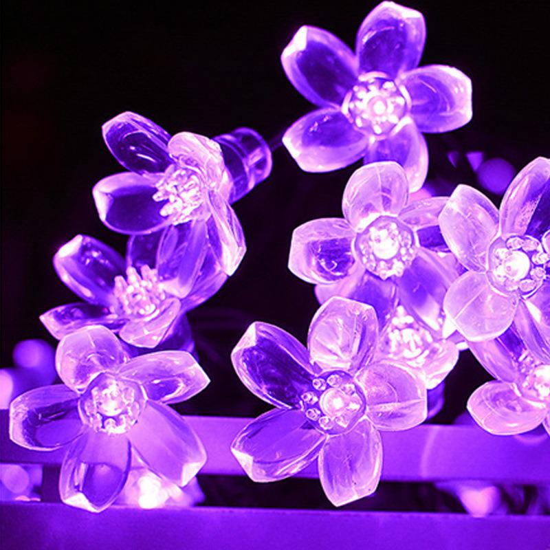 Outdoor Cherry Blossom Solar LED String Lights - Holiday & Courtyard Décor