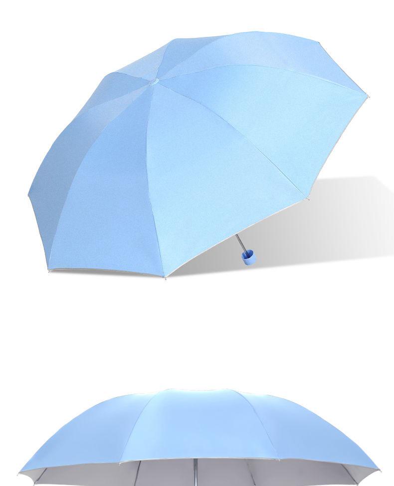 Tianti 336T Silver Coated Three-Fold Sun & Rain Umbrella with UV Protection - Custom Logo Option