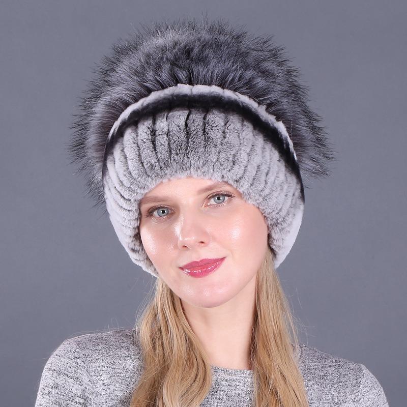 Rabbit hair hat female winter fashion Rex rabbit hair winter warm imitation fox hair hat ear protector thickened adult