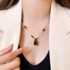 French Tiger's Eye Gourd Pendant Beaded Necklace - Melanin Light Luxury Niche Design Sweater Chain