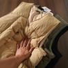 Men's Retro Thickened Warm Cotton Vest: Winter Hong Kong Style Solid Color Sleeveless Jacket