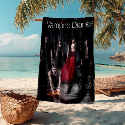 Ultra-Soft Beach Towel with Vampire Diaries Theme,Ideal for Pool - Camping, Diving - Perfect Travel Essential, Vibrant Beach Towel.