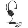 Jabra Evolve2 50 Micro-casque supra-auriculaire filaire, Bluetooth Mono noir Suppression du bruit du microphone, Noise