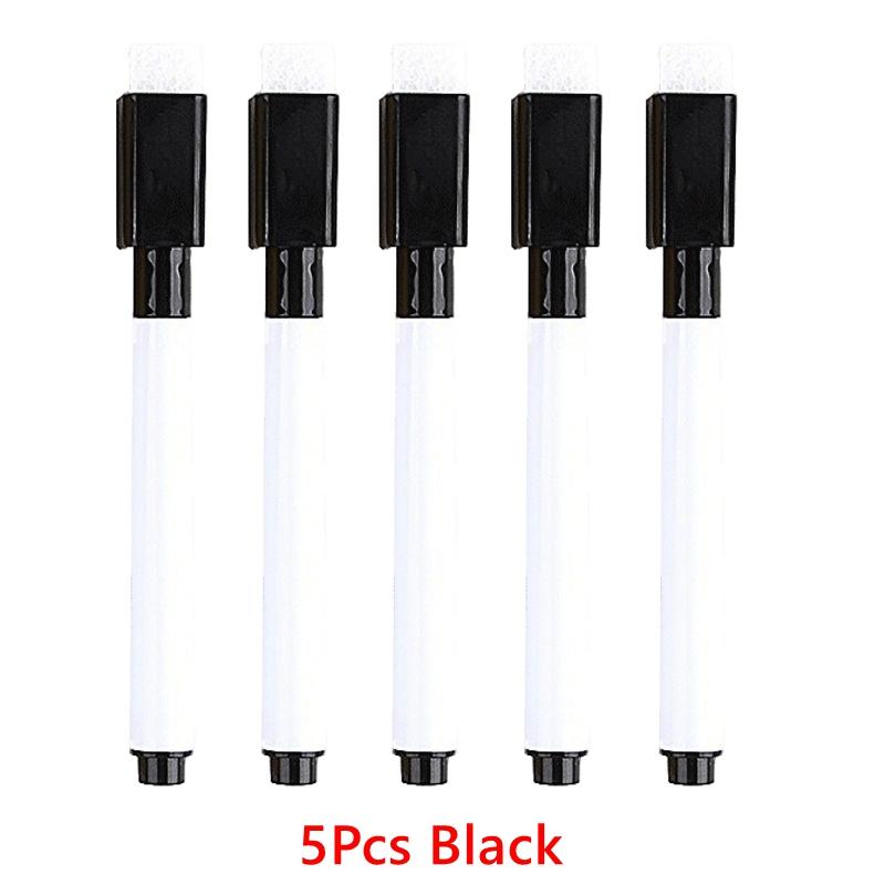 

100/5 Pcs Dry Erase Whiteboard Markers Set Washable Watercolor Pen with Magnetic Eraser for Office Whiteboards, Art Supplies