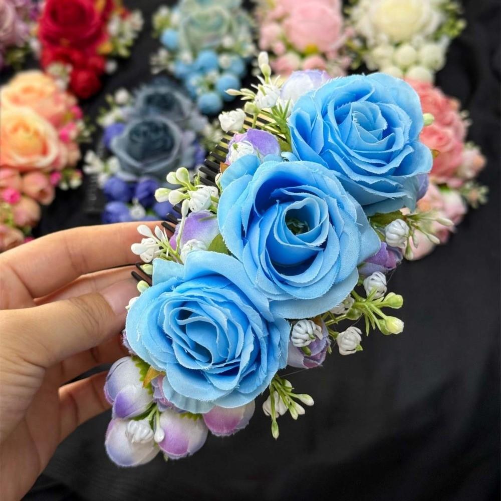 Thai Style Flowers Hairpin Sweet Chignon Hair Clips Hair Accessories Rose Hair Comb  Daily