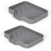 Silicone Soap Dish for Shower with Self Draining, 2 Pack Soap Holder for Bathroom, Silicone Sponge Holder for Kitchen Sink, Soap Tray for Dispenser,
