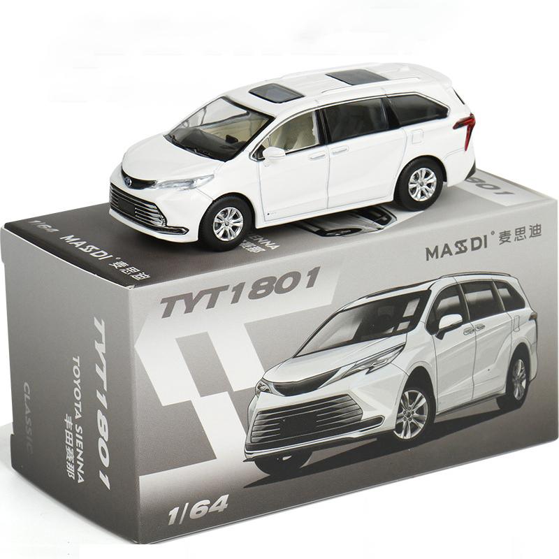 

1/64 Toyota Sienna MPV Сплавная машина Литые и игрушечные транспортные средства Модель автомобиля Миниатюрная масштабная модель автомобиля для детей белый