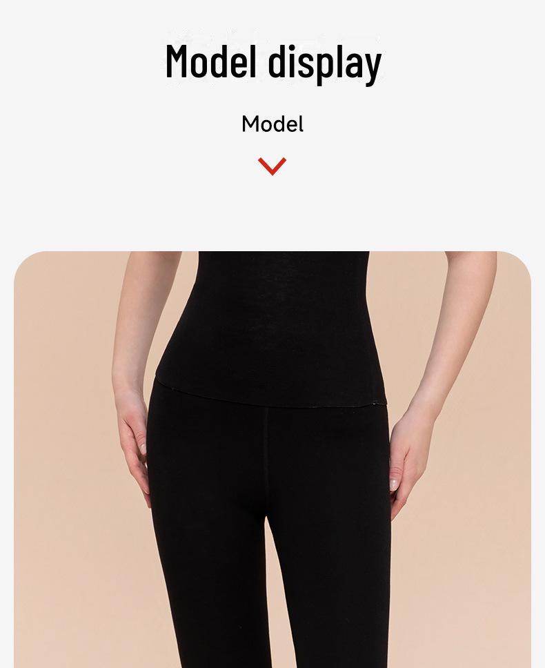 Women's Wool Silk Velvet-Lined Leggings: Seamless, Warm, Autumn/Winter Pants with German Velvet and Heating Technology.