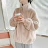 2024 Autumn/Winter Korean Style Women's Plus Size Velvet Fleece Jacket - Double-Sided Plush, Loose Fit, Casual Fashion Outerwear
