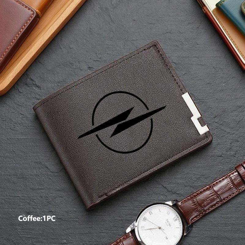 New Fashion Business Wallet Leather Car Logo Card Holder Men Coin Purse For Opel ADAM ASTRA J K CORSA E INSIGNIA MOKKA VIVA