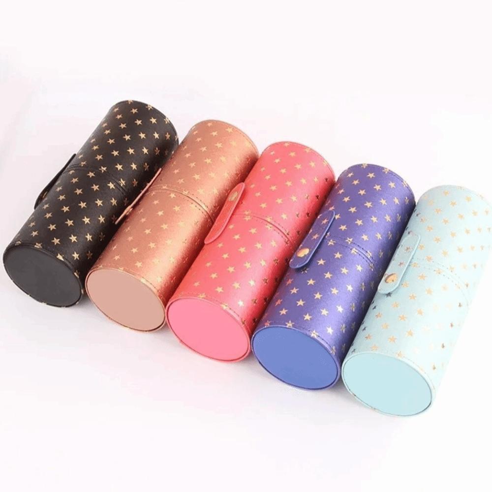 PU Leather Makeup Brush Bucket Waterproof Cosmetic Bag Portable Storage Box  Travel