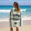 Luxury Money Print Beach Towel Flat Print 100 Dollar Bill Bath Towel For Adults Summer Outdoor Pool Party Workout Gym Mat