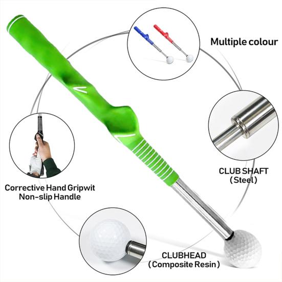 Teleskopická cvičná hůl golfového švihu s protiskluzovou gumovou rukojetí Ergonomická rukojeť Trenažér golfového švihu Golfová tréninková pomůcka