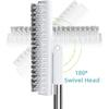 MOPALL Floor Scrub Brush With Long Handle 55", Dual-Sided Stiff Bristle Grout Brush With 180° Rotatable V-Shape Head, Heavy Duty Shower Cleaning