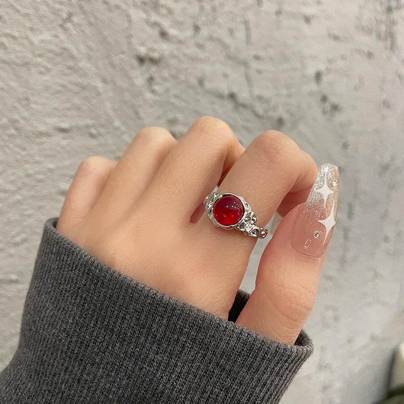 Ruby Premium Sense Stacked Wear Niche Design Sense Open Ring Jewelry Personalized Index Finger Ring