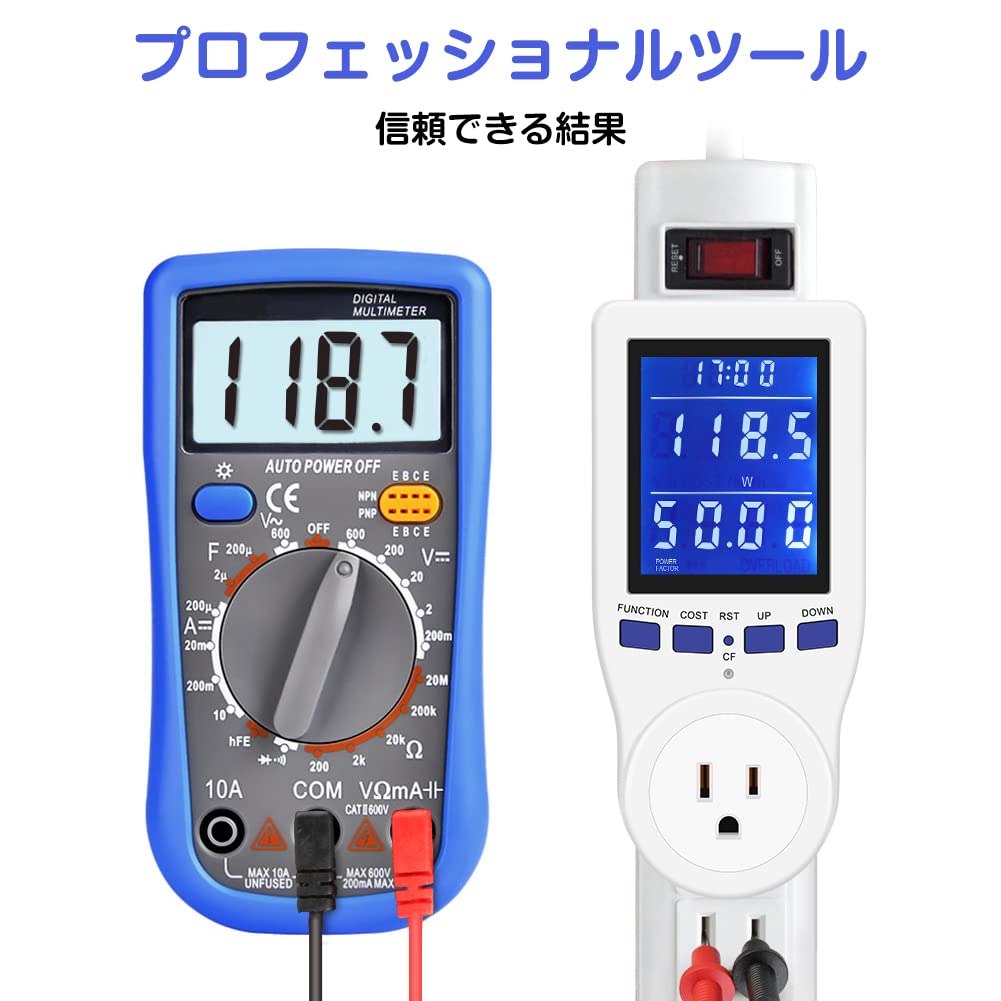 Xuuyuu Watt Checker, Power Display, LCD Power Meter, Electricity Bill Measurement, Overload Warning, Voltage/Frequency/Time Range Display, Watt Monito
