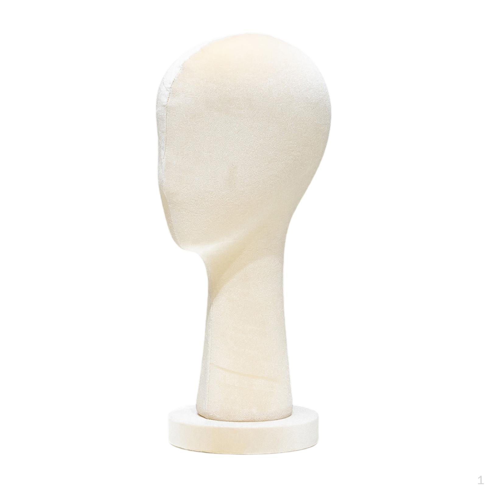 

Bald Mannequin Head Manikin Freestanding Wig Display Model Velvet for Eyeglasses Home Height 40cm