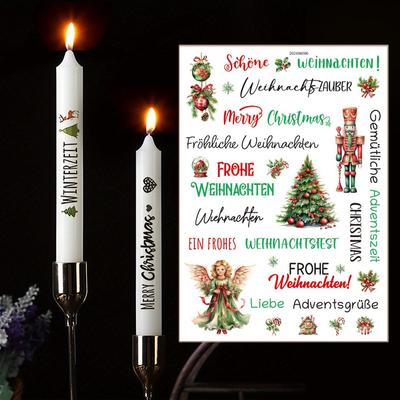 1PC Christmas Themed Candle Water Sticker Creative Party Atmosphere Candle Water Sticker DIY Candle Surface Decoration