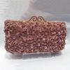 Women AB Diamond Snow Evening Clutch Bag Silver Wedding Bridesmaid Chain Handbags Small Crystal Purses