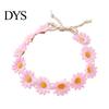 Children Stage Performance Headband Daisy/Sunflower Wreath for Women Girls, Adjustable Floral Crown Cute Macaron Color Flower Beach Vacation