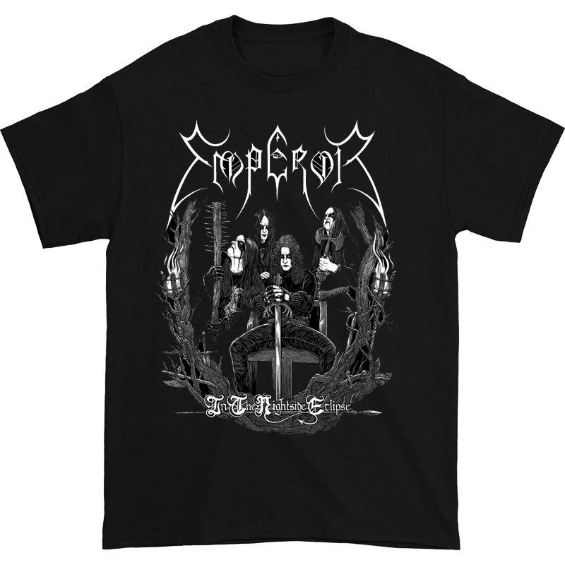 1991Emperor Band Norwegian Black Metal Rock Dark Style American Retro Men's Cotton Short Sleeve T-Shirt Casual Fashion