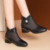 Women's Summer New Block Heel Mesh Cool Boots Soft Sole Non Slip High Top Breathable Zippers Ankle Boots Low Heel Baotou Sandals