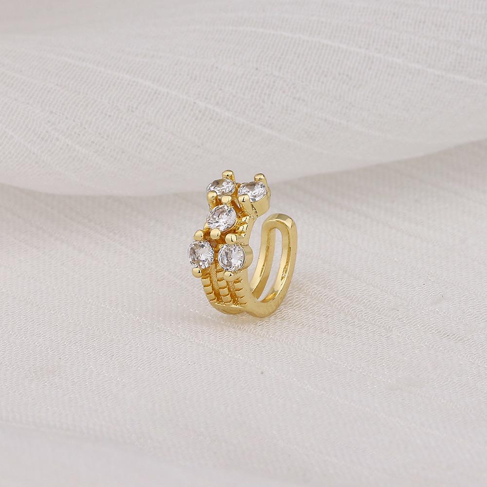 1pc Delicate Zircon Cute Clip Earrings for Women Female No Piercings Buckle Ear Cuff Fake Cartilage Ear Fashion Jewelry EF129