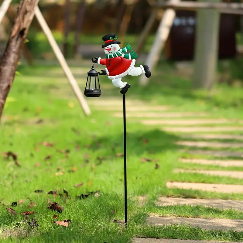1/2PCS Outdoor Solar Light Christmas Snowman Garden Decoration Warm White/Colorful Solar Palace Lantern for Yard Lawn Xmas Decor