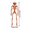 Halloween Full Life Size Skeleton Pumpkin Head Hanging Poseable Movable Fake Human Skull Bones Haunted House Party Decoration