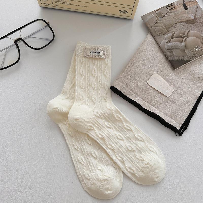 5 Pairs of Women's Summer Fashion Pure Cotton Tube Pile Socks