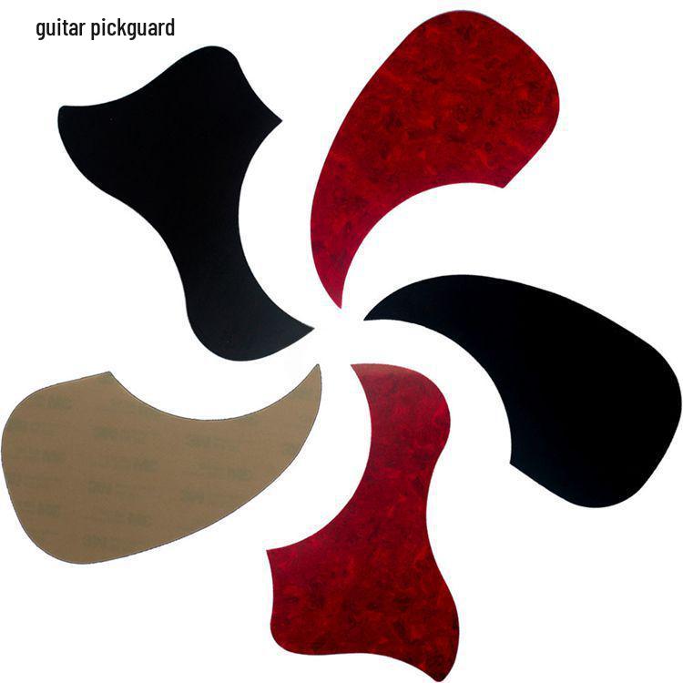 38-41 Inch Black and Red Tortoiseshell Bird-Shaped Scratch-Resistant Transparent Guitar Pickguard 38-inch Black Bird Shape